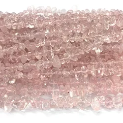 Veemake Natural Mozambique Clear Pink Crystal Star Light Rose Quartz Chip Beads For Jewelry Making 08323