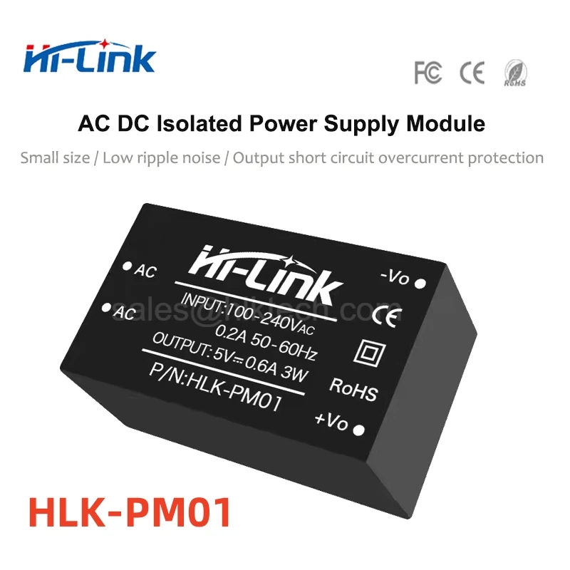 Hilink AC DC 220V a 3.3V 5V 9V 12V 15V 24V 2W 3W 5W 10W 15W 20W 30W 40W Módulo de fonte de alimentação 5M05 PM01 10M05 10M12 20M12 40M12