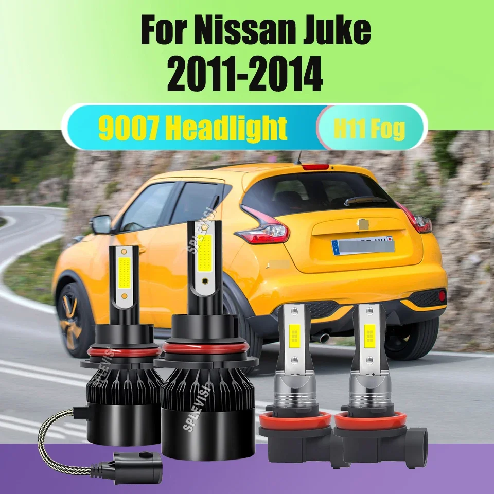 

9007/HB5 H11 LED Headlight Foglamps -Aviation Aluminum Housing For Nissan Juke 2011 2012 2013 2014