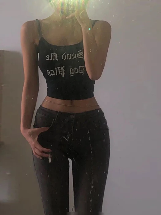 

Millennium Spicy Girl Retro Low Waist Slim Fit Denim Long Pants Women Sexy Belly Button Show Thin High Tight Butt Lingerie
