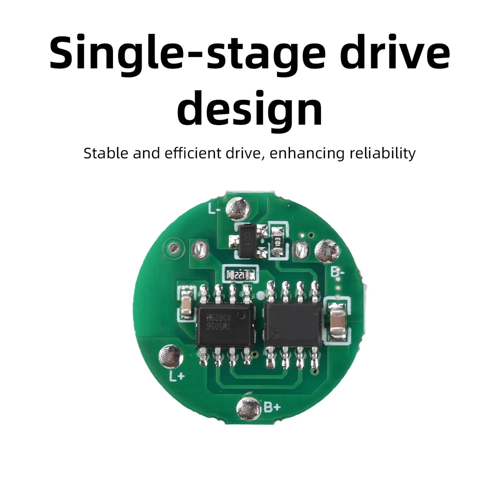 DC 3.7-4.2V 1Gear Flashlight Driver Board 10-20W TypeC Charging Port Motor Drive Module DIY Flashlight Replacement Circuit Board