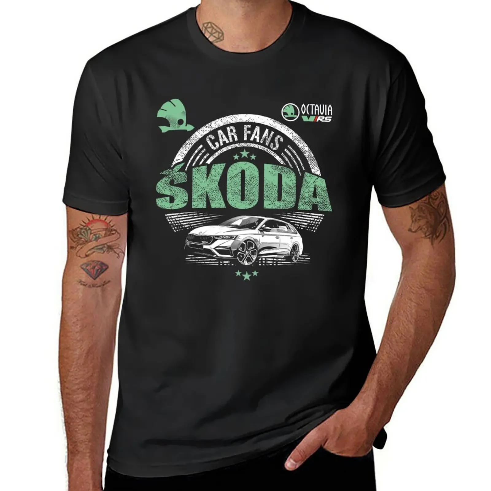 Novo Koda octavia rs (fundo escuro), camisa de secagem rápida, roupas vintage, camisetas gráficas personalizadas para homens