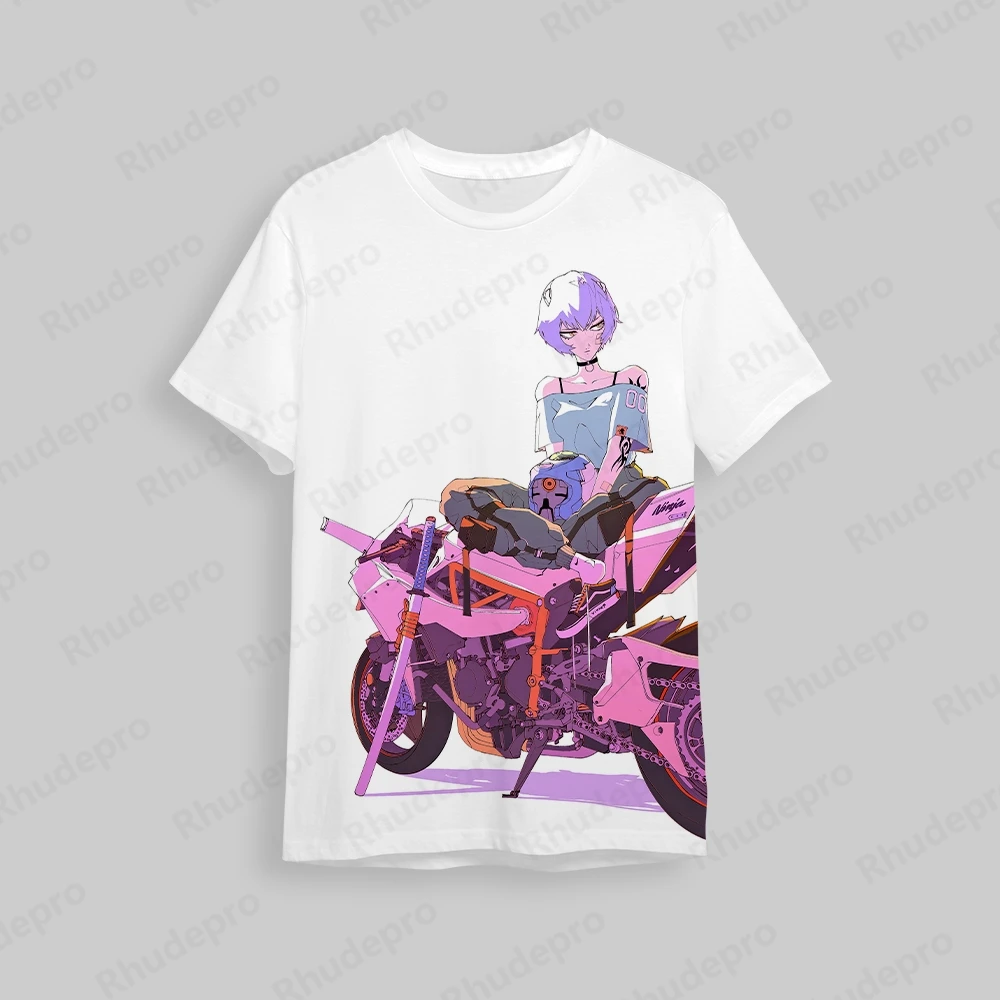 Neon Genesis Evangelion T Shirt For Men Fashion T-shirt Y2k Cosplay Streetwear New Anime High Quality Clothing Men's 5XL