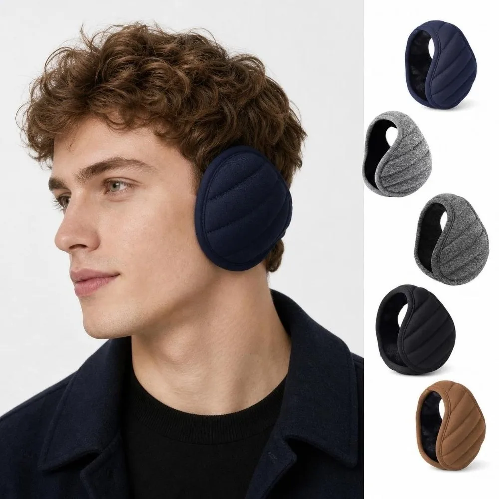 Thick Lined Winter Earmuffs Soft Collapsible Windproof Ear Covers Lightweight Fold Foldable Ear Warmers For Cycling Commuting