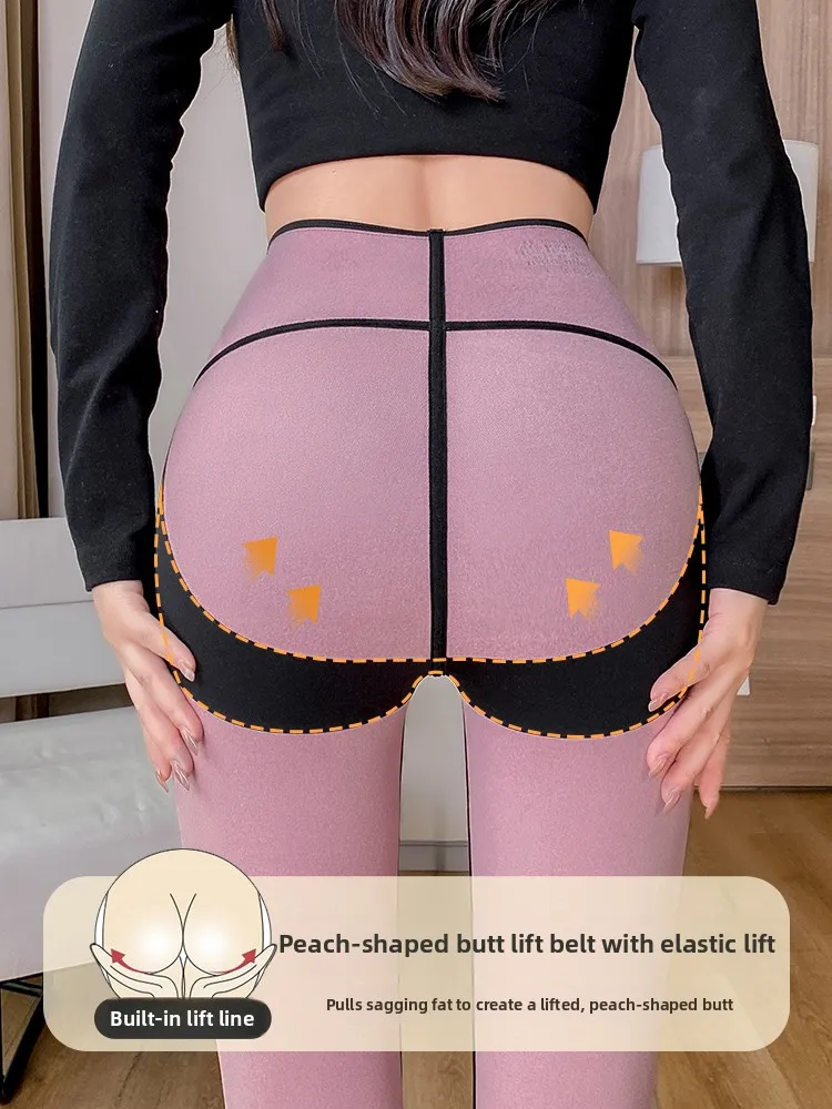 Thiened Fce Women's Yoga Pants Autumn Winter Cotton Trousers Slimming Leg Effect Eighteen Inches ark Pants Outerwear