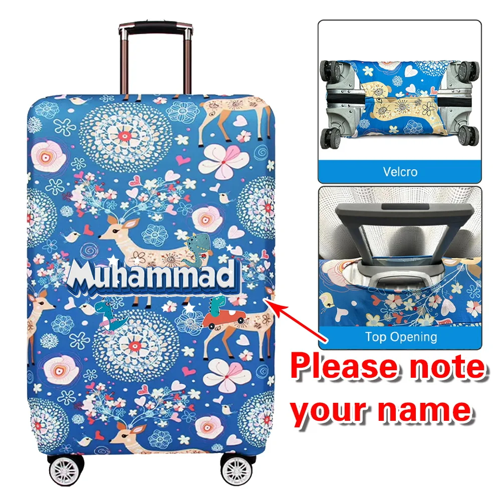 

Персонализированное индивидуальное имя, защитный чехол для дорожного багажа, чехлы для багажа, подходят для чемоданов 18-32 дюймов, защита от царапин