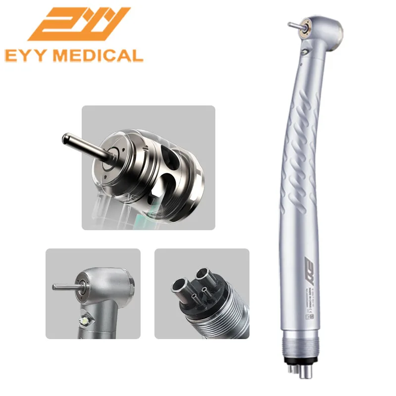 LED Dental High Speed Handpiece Single/Triple Water Spray 2/4 Holes Standard Head Push Button Dentist Equipment Tools