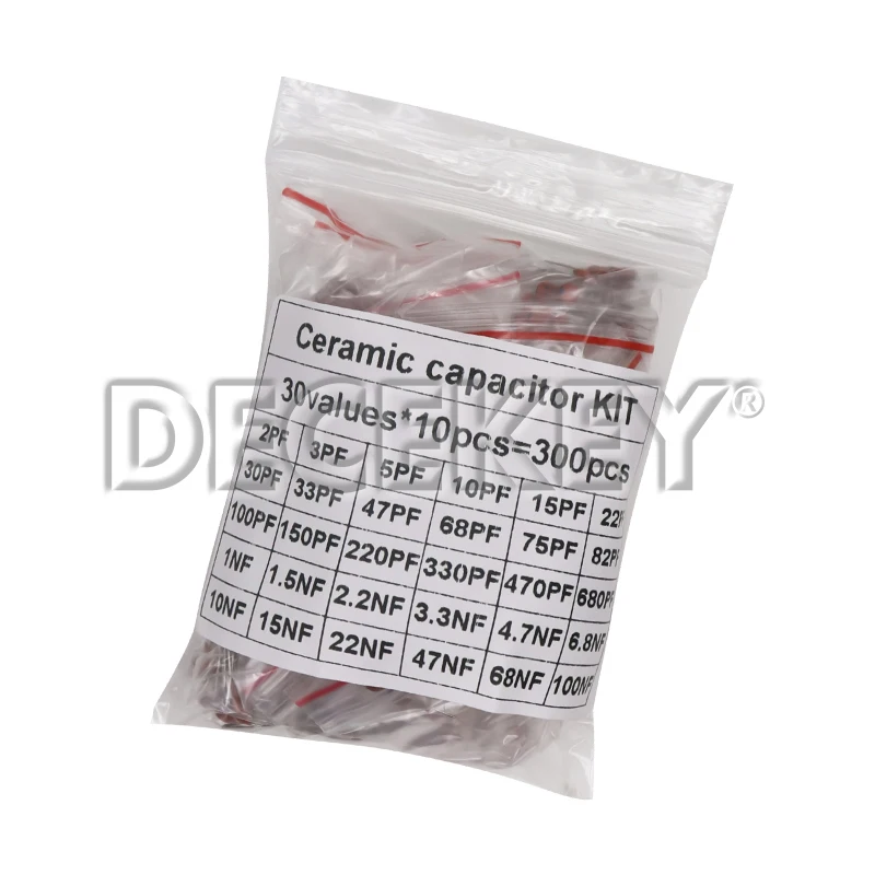 300pcs/960pcs 2pF-0.1uF Ceramic Capacitor Set Electronic Components Capacitor Assorted Kit Samples DIY