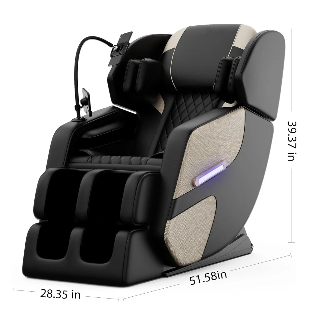كرسي تدليك 2025 لكامل الجسم، كرسي تدليك بدون جاذبية مع أوضاع تلقائية، تدليك وسادة هوائية، 6 بكرات ذات نقاط تثبيت، تدليك القدم، #2