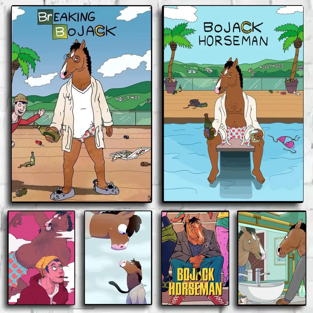 Cartoon B-BoJack H-Horsemans Poster Modern  Wall Art Aesthetic Minimalist Bedroom Decor Cafe Home Gift