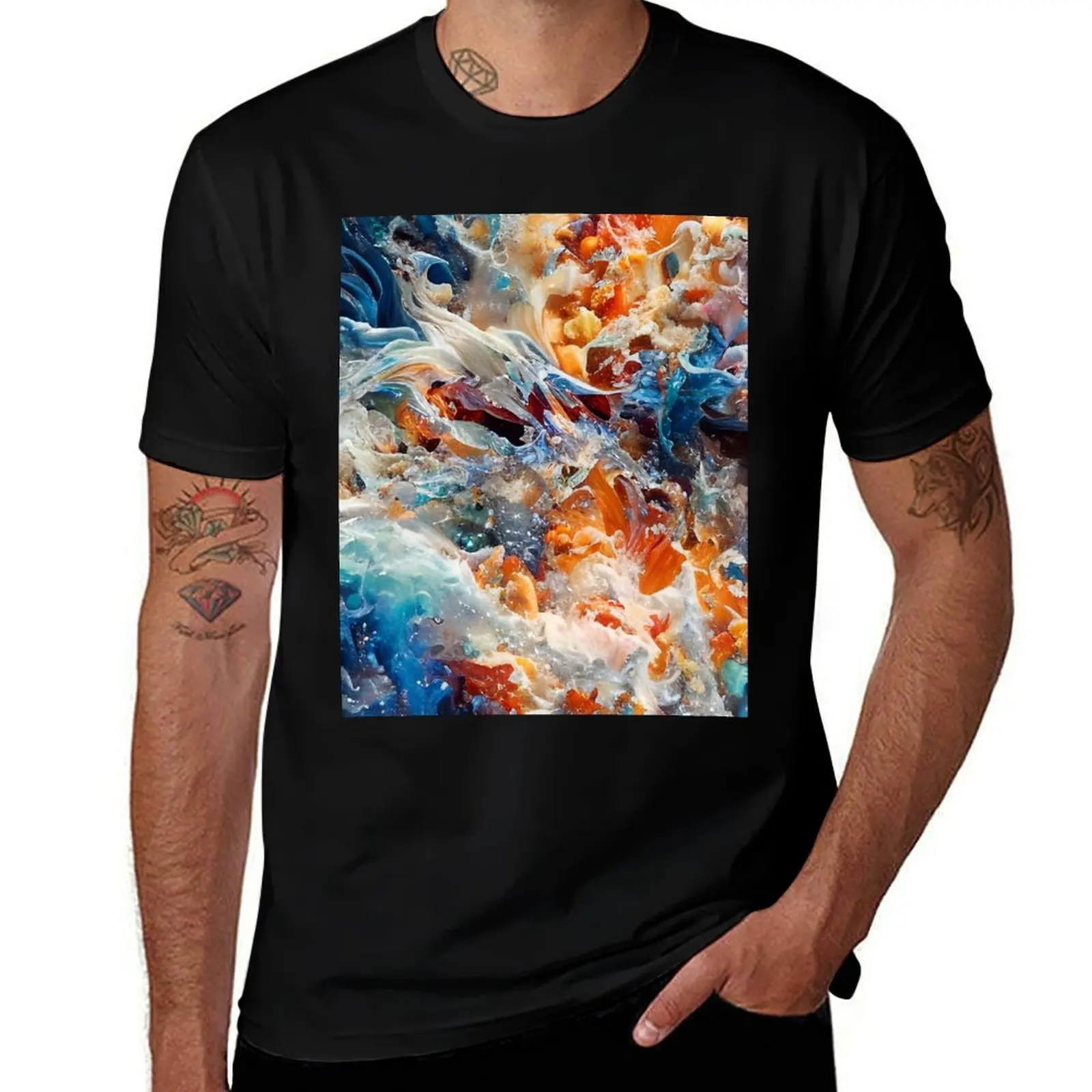 

Abstract Pattern T-Shirt plain man t shirt graphic tee shirt black t shirts for men