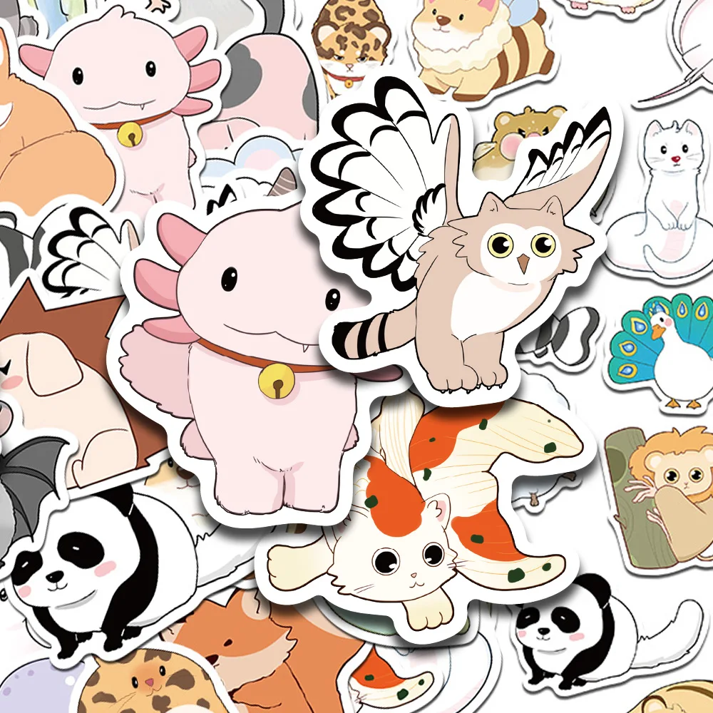 

50pcs Heterogeneous Animals Stickers Decals For Laptop Scrapbook Skateboard Helmet Suitcase DIY Graffiti Aesthetic Stickers