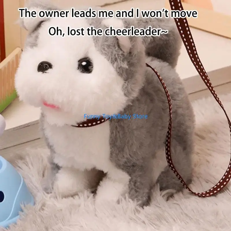 Interactive ไฟฟ้าตุ๊กตาสุนัขของเล่นจำลองสัตว์เลี้ยงยกของเล่นเสียงและการเคลื่อนไหวสำหรับเด็กปลอดภัย Pretend Play C90B