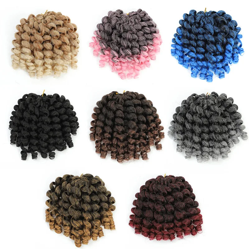 African dreamlocks Wand curl large wavy short hair multi-color reggae dirty braid small spring wig