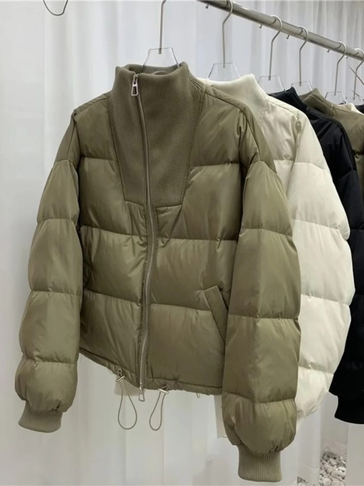 

Fashionable Knitted Short Thickened Cotton Jacket Women's Loose Fit Winter Outerwear Compact Size Trendy Korean Style Zipper ...