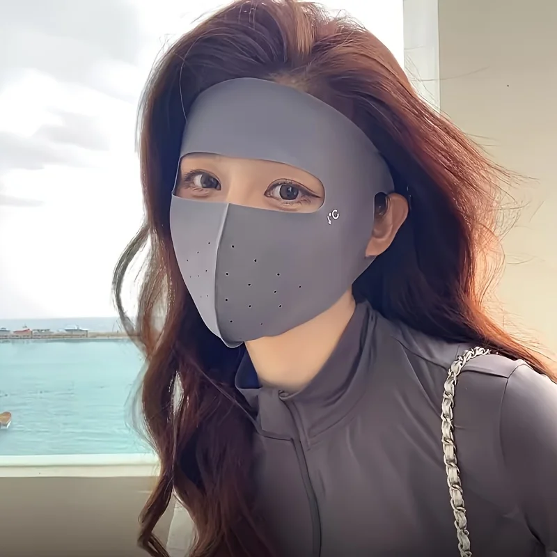

Summer seamless sunscreen mask, lightweight, breathable, ice silk eye protection, full face mask