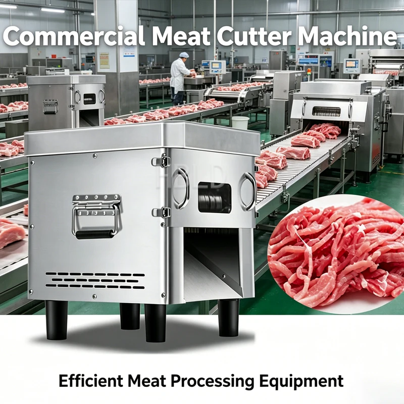 Commercial Electric Meat Cutter Automatic Fish Slicer Stainless Steel Vegetable Shredder Drawer Type Kitchen Appliance