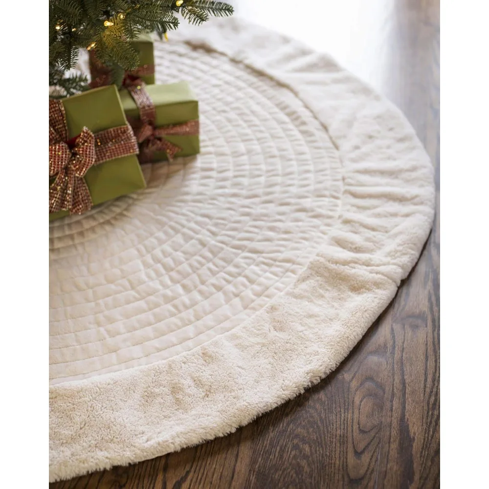 

Berkshire Channel Stitch Tree Skirt, 72 inches, Ivory White