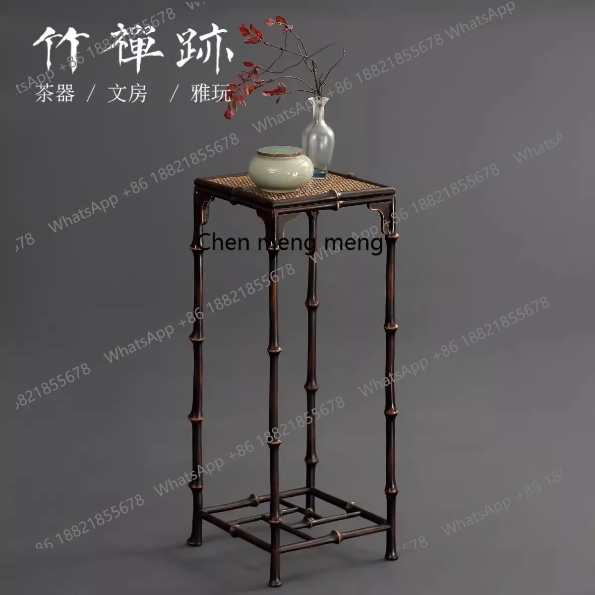B456 New Chinese flower stand shelf tea set living room floor-to-ceiling bonsai flower pot bamboo stand