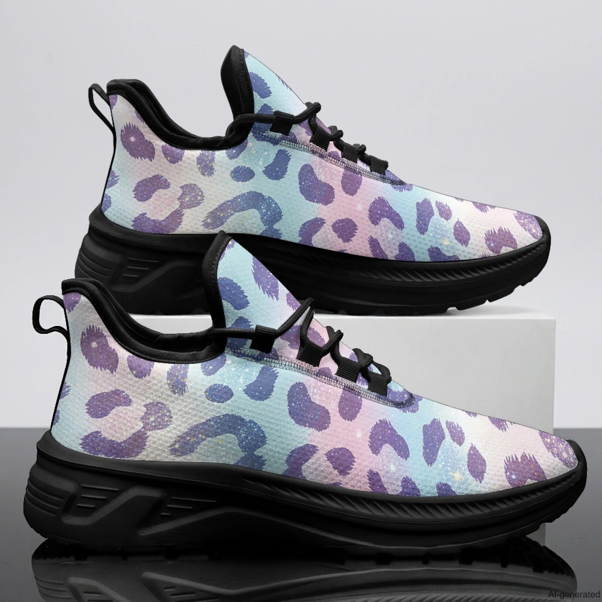 XIXIRIMIDO Womens Walking Shoes Leopard Print Football Sneakers Mens Gym Sports Casual Fashion Shoes Trainers Shoes 35-48