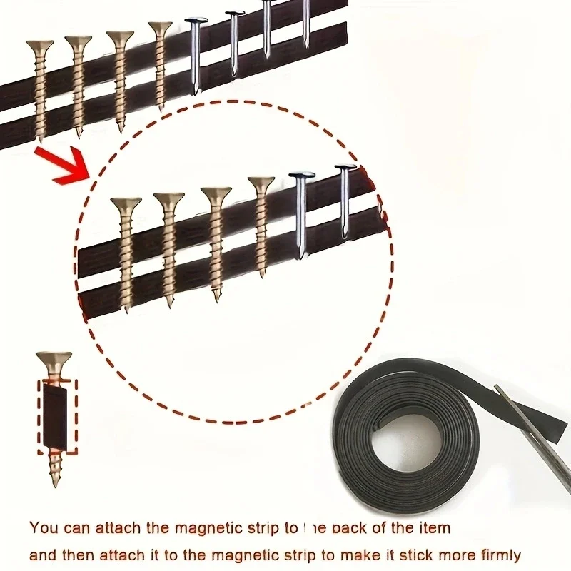 

1Meter Self Adhesive Magnetic Tape Rubber Magnet Tape Strong Flexible Magnet Stripe for Refrigerator Photo Posters 39.37inch