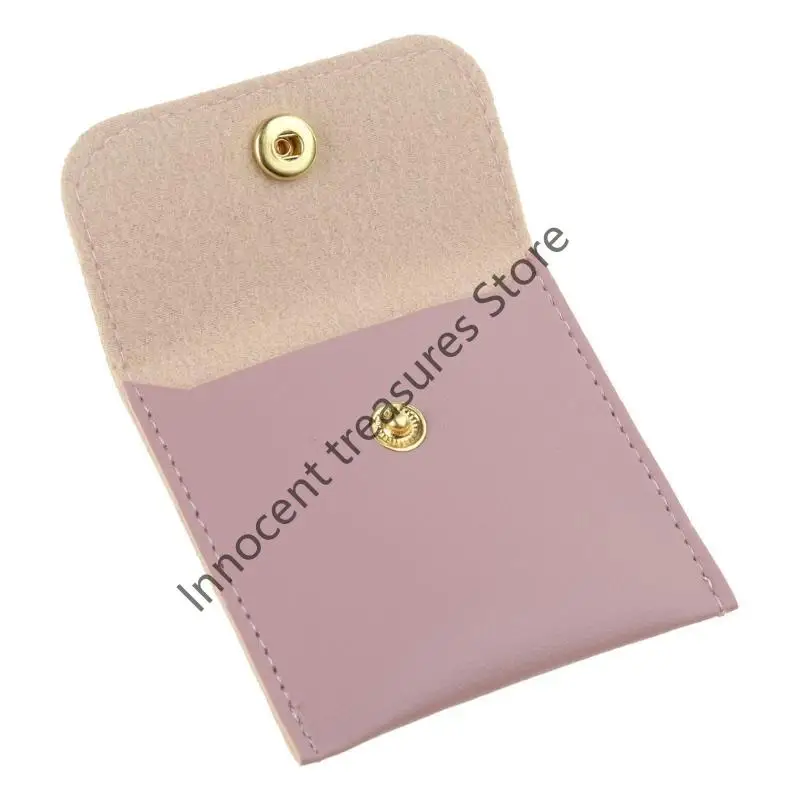 

3XUA Soft PU Leather Jewelry Bags Button Closure Bracelet/Necklace Storage Case