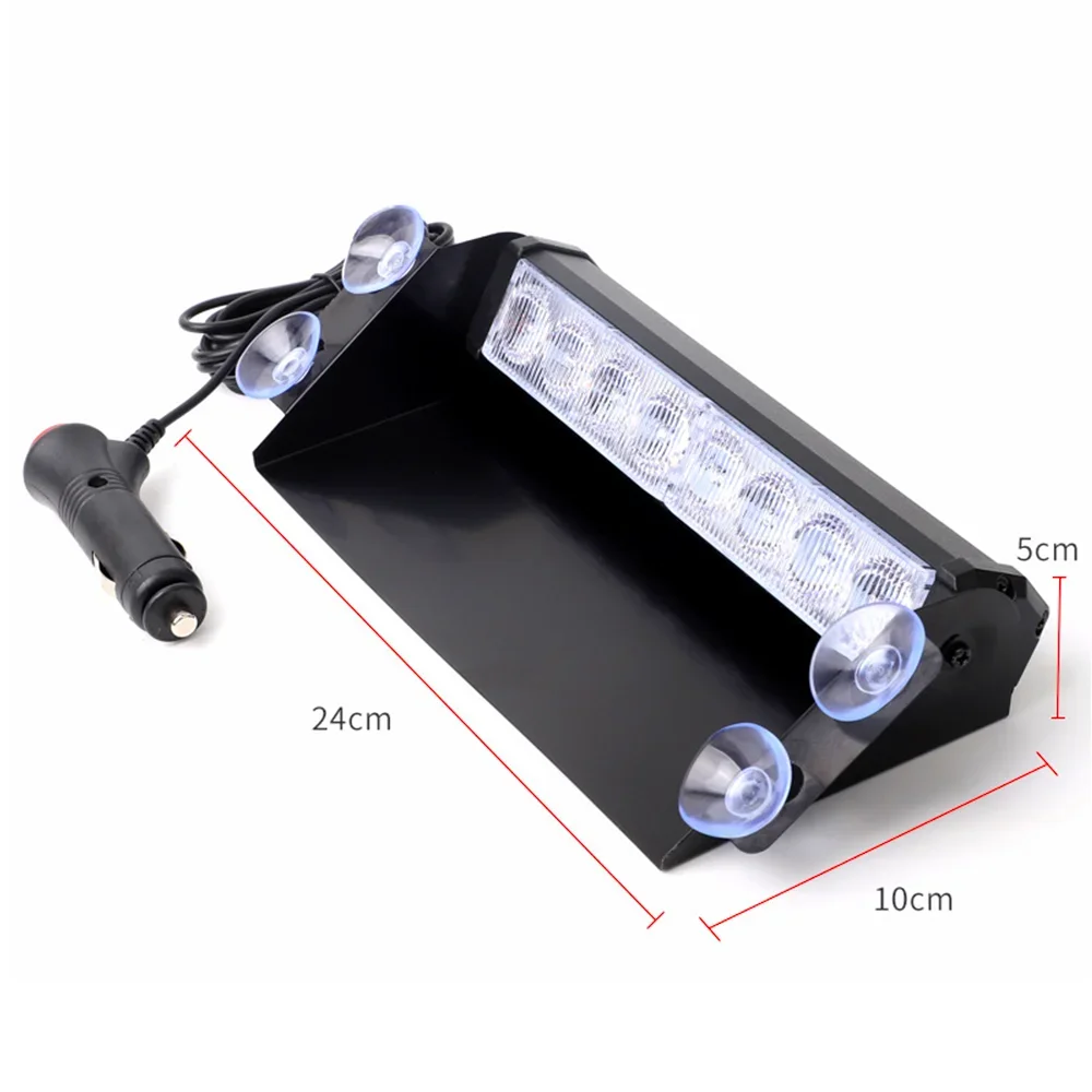 Auto Knipperende Politie Lampen 12V LED Strobe Waarschuwingslichten DRL Dag Running Interieur Voorruit Zuigwagen Automotive Accessoires