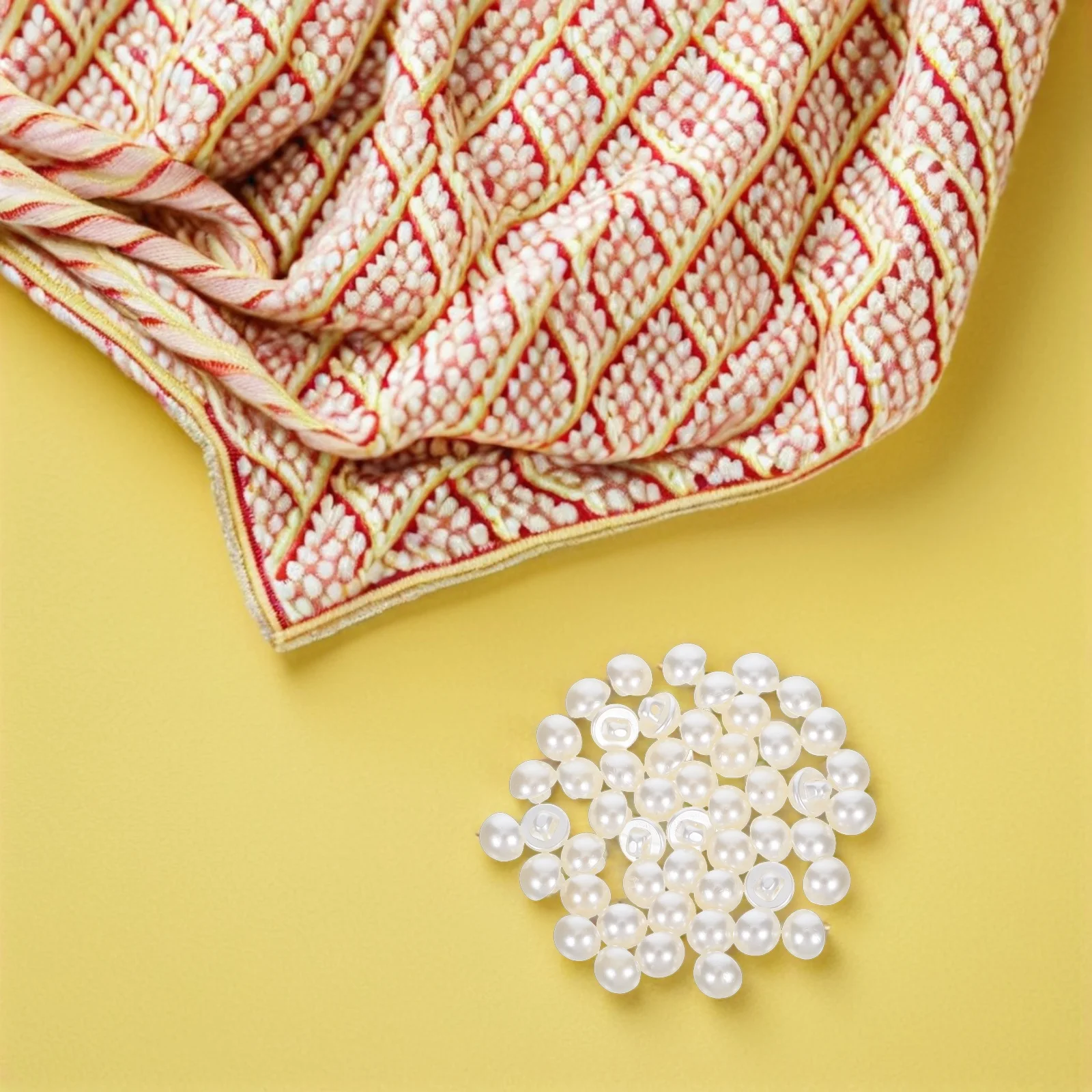 

50Pcs Dome Pearl Buttons Artificial Shine Sewing Craft Buttons for Garments Shirts Sweaters Chiffon Clothing Decoration