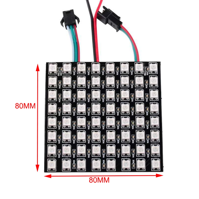 WS2812B 5050 8X8 16X16 8X32 Flexible LED Panel Matrix RGB Dream Color Individually Addressable LED for Arduino DIYmall