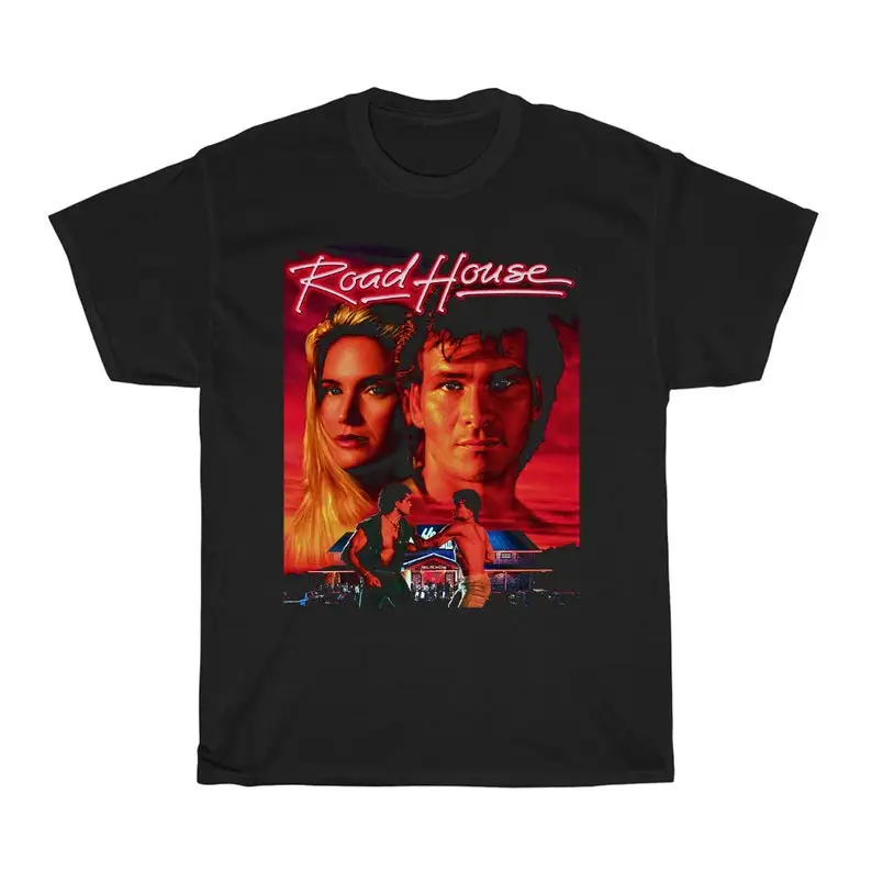 

Road House Patrick Swayze Movie Men's Black T-Shirt Size S to 5xl