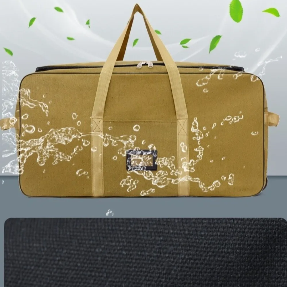 Foldable Weekend Travel Bag Multiple Compartments Waterproof Trolley Backpack Large Capacity with Detachable Wheels Duffel Bag