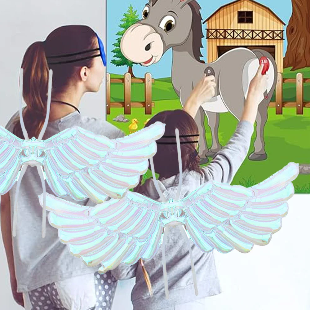 عبوتان من بالونات جناح يونيكورن الملونة، بالونات ملونة من رقائق جناح يونيكورن، مناسبة لحفلات عيد الميلاد وعيد الميلاد وجمعات الأصدقاء