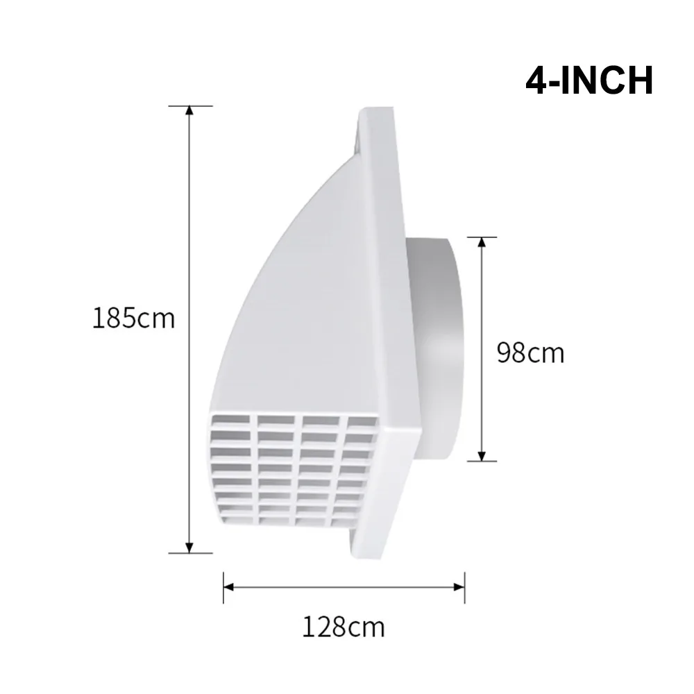 Grille de ventilation murale extérieure en ABS durable, conception anti-pluie avec valve, couvercle 