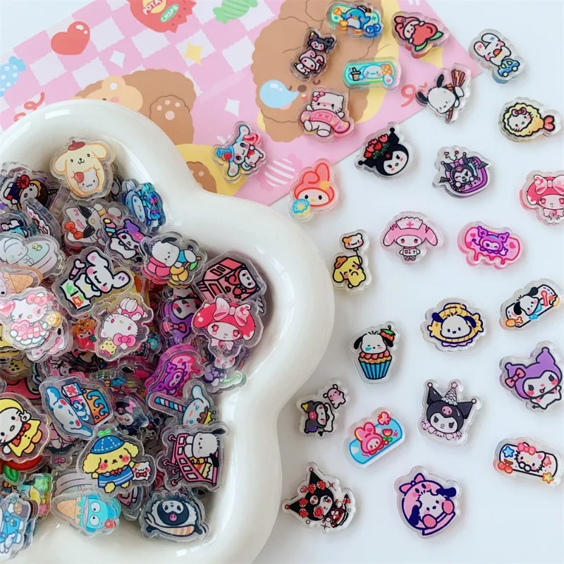 

Anime Sanrio family acrylic sheet DIY accessories Hello Kitty Melody Culomi patch hairpin rocker DIY accessories toys