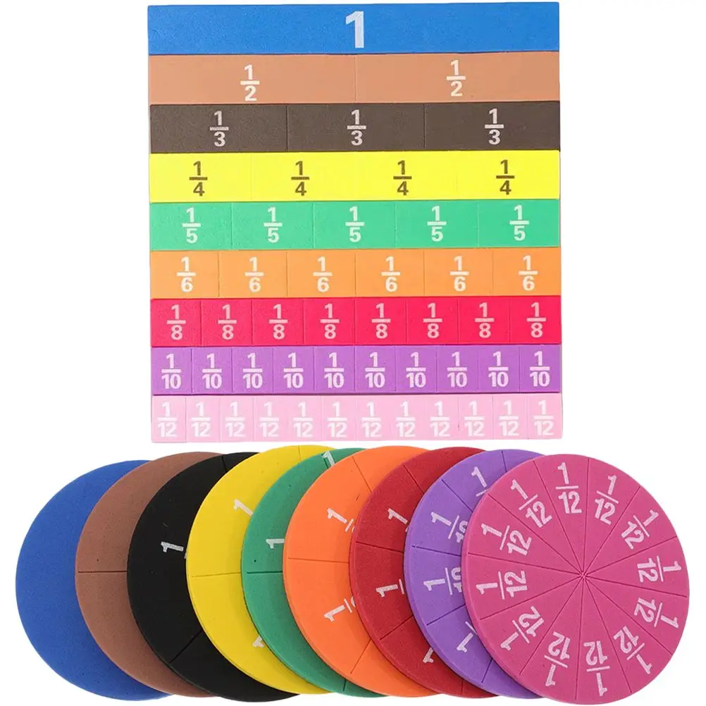 

2 set Fraction Circles Magnetic Fraction Teaching Aids Colored Number Circle Children Early Learning Math Manipulative