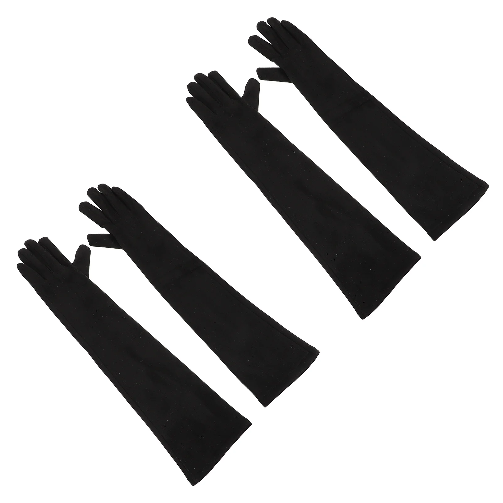 

4Pcs Warm Keeping Black Gloves Durable Ladies Full Finger Windproof Practical Winter Outdoor Use Gloves