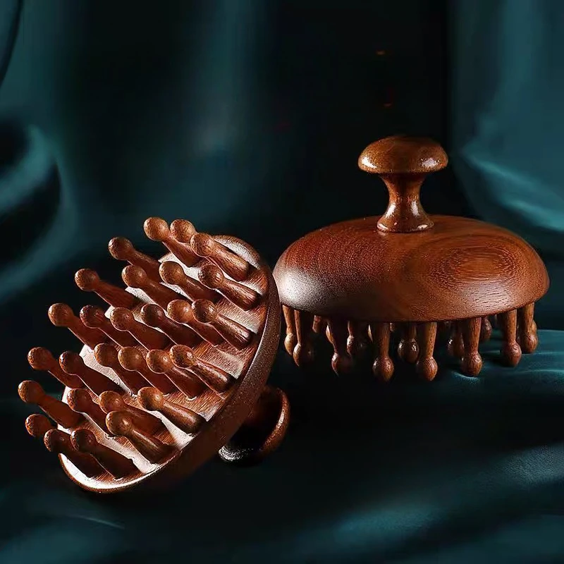 

Natural Sandalwood Meridian Massage Comb Tooth Handleless Wooden Point Acupuncture Head Comb Wide-Tooth Sandalwood Comb Massage