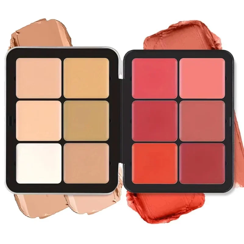 12 Color Concealer And Blush Palette Matte Highlight Contour Makeup Rouge Palette All-in-one Face Makeup Blush