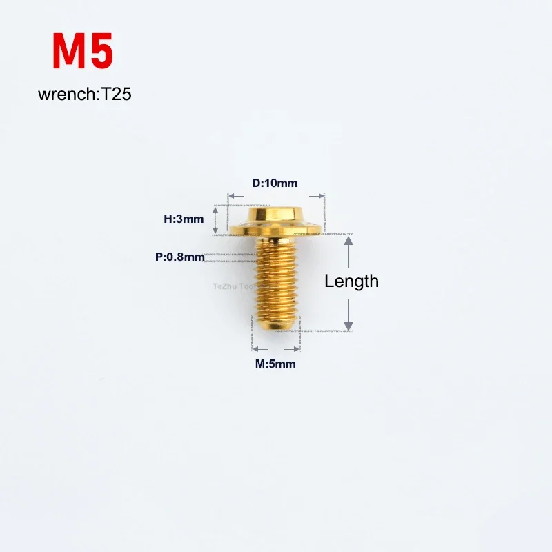 1Pc Titanium Bolt M5 M6 M8 x 6 8 10 12 14 15 16 18 20 25 30 40 50mm Torx Umbrella Head Screw for Bicycle Motorcycle Disk Brake view 3