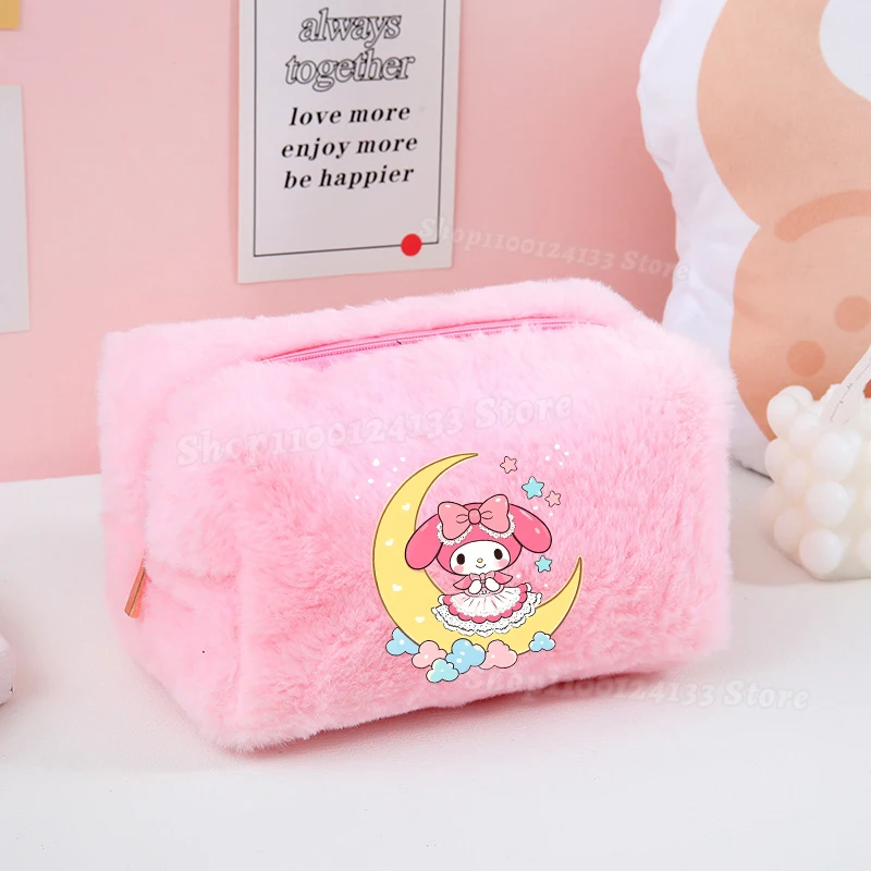 Borsa per il trucco della ragazza Melody Cute Anime Print Borsa per cosmetici da ufficio morbida da donna Borsa da viaggio portatile per bambini Moneta Kawaii nella custodia per il trucco