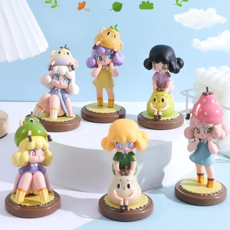 

Cute Duck Pear Girl Blind Box Trend Small Ornament Cartoon Figurine Doll Desktop Decorative Item Creative Surprise Holiday Gift