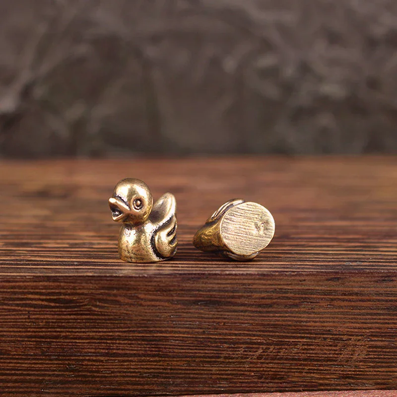 Two Brass Duck Figurines, Handmade Tea Set, Pet-themed Coffee Table Decorations, Cute Duck Desktop Ornaments And Gifts