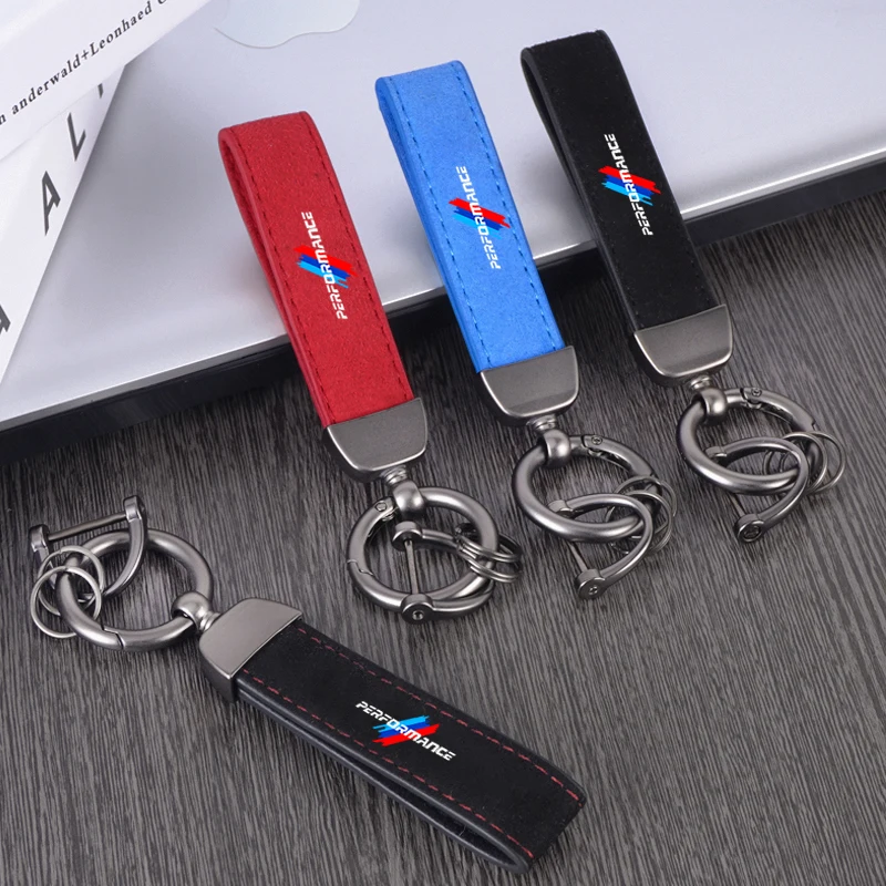 

Suede Leather Car Emblem Key Fobs Keyring for Bmw M Performance G30 G32 3 4 5 7 M3 M4 M5 X1 X3 X5 X6 X4 E61 E60 Auto Accessories