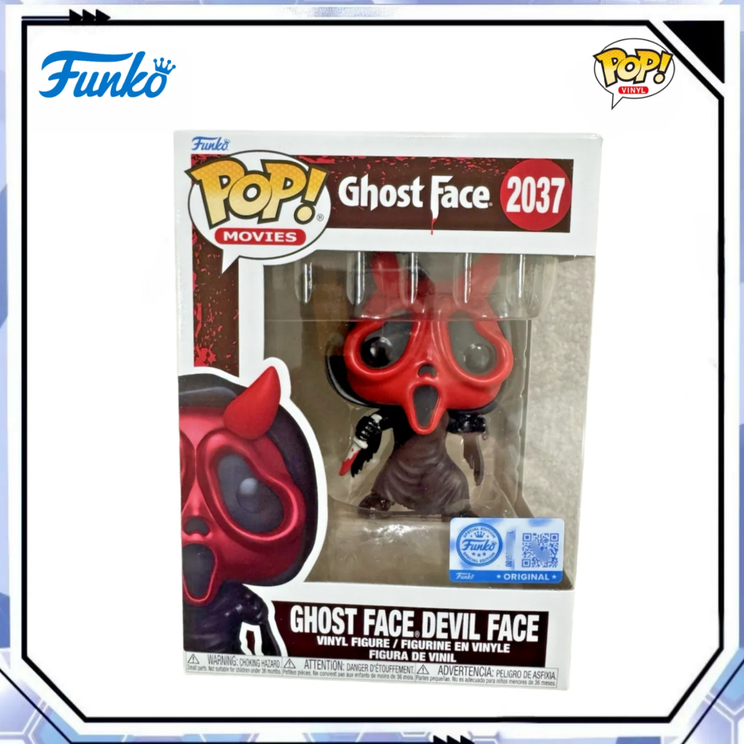 Figura Funko Pop de la Película de Terror Scream, Rostro de Fantasma, Rostro de Diablo # 2037 Estatuas de Edición Limitada con Licencia Oficial, Juguetes de Regalo para Fanáticos