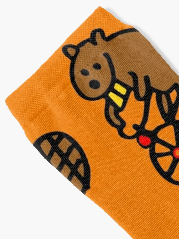 Beaver on a Bicycle Rider Socks Custom Socks