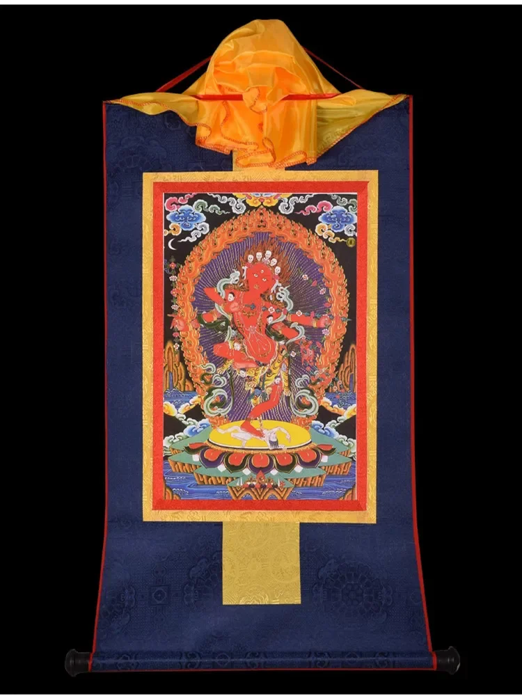 New Buddhist Kurukulla Buddhist Deity with Gilded Exquisite Tibetan Wall Hanging Thangka for Sacred Vajrayana Entrance Altar