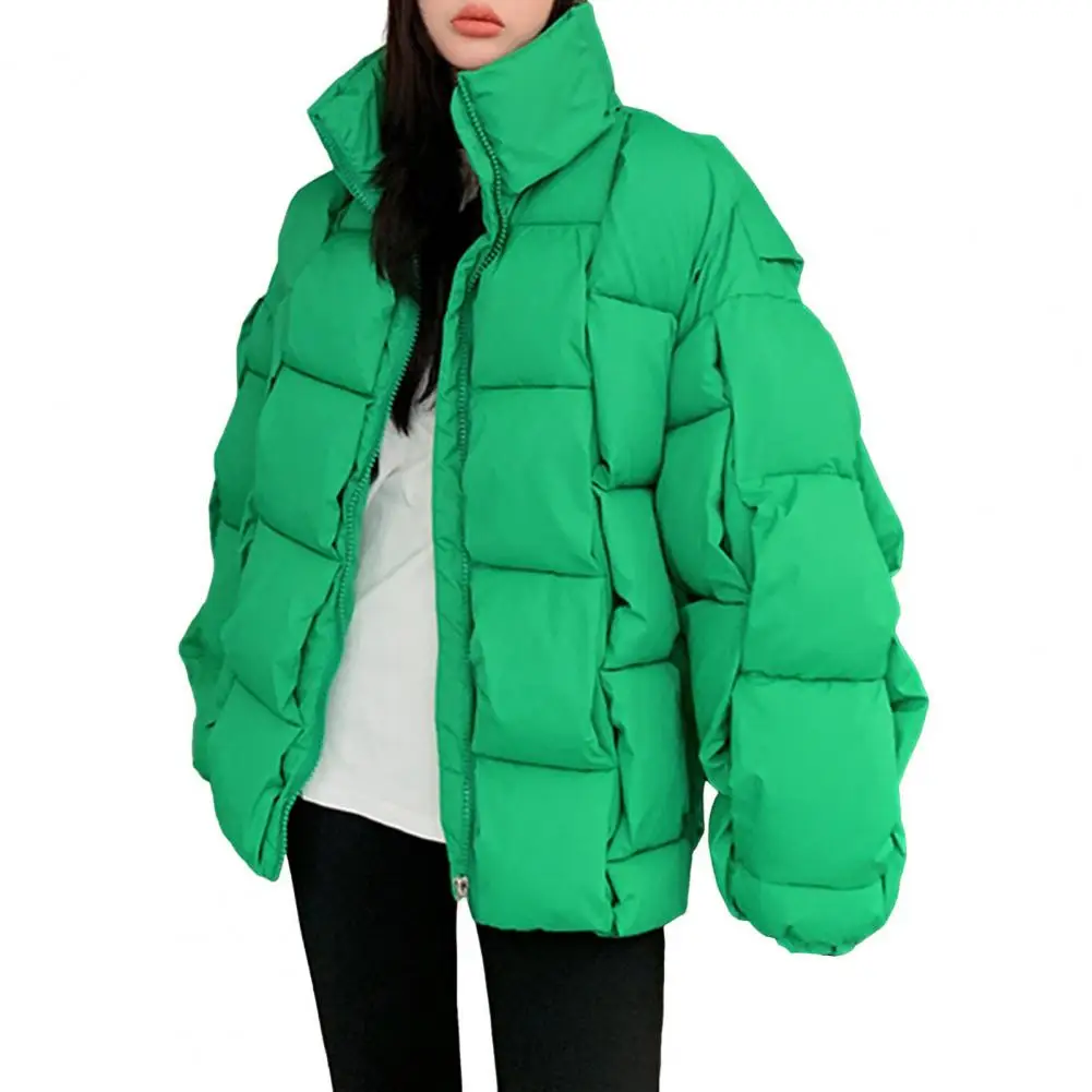 2024 Korean Fashion Winter Jacket Women Parkas Jacket Women Outwear Coats Solid Stand Collar Windbreaker Cotton Padded Jacket