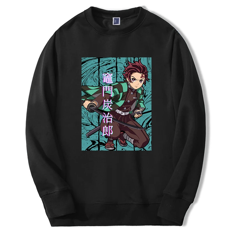 

Demon Slayer Anime Hoodies Mens Sweatshirts Tanjirou Mangas Graphic Sweatshirt Loose Fleece Harajuku Fleece Pullover Clothes