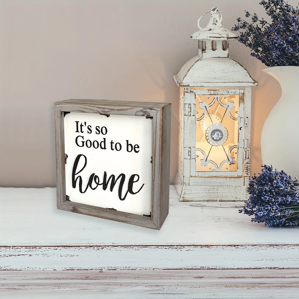 

Home Square Wooden Signs Wall Decor Rustic Embossed BlessedBox Sign Retro Metal And Wood Framed Wall Hanging Bless Sign