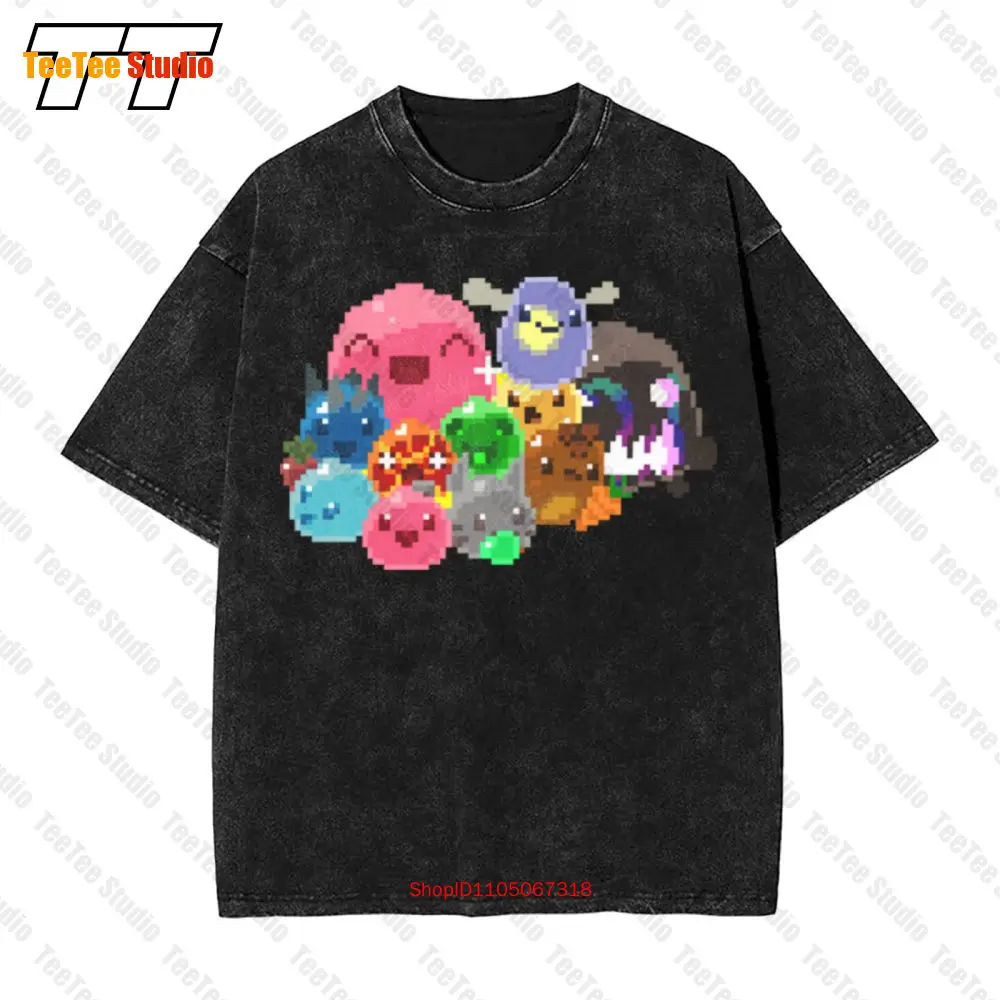 Slime Rancher 8 Bit Slimes Tarr Video Game Vintage Oversized T-Shirt O0NE